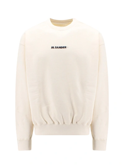 Shop Jil Sander Cotton Sweatshirt With Frontal Logo