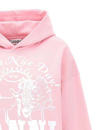 Shop Ganni Animals Sweatshirt Pink