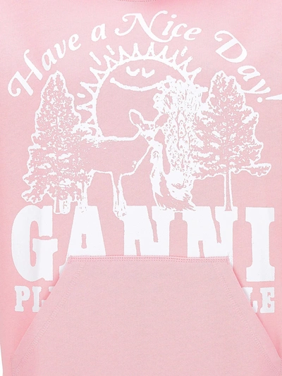Shop Ganni Animals Sweatshirt Pink