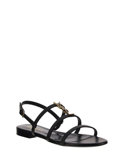 Shop Saint Laurent Leather Sandals