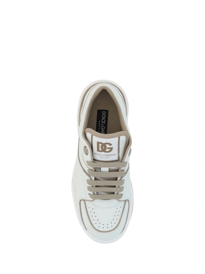 Shop Dolce & Gabbana Leather Sneakers With Contrasting Profiles