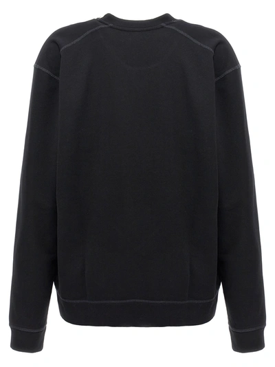 Shop Ganni Logo Embroidered Sweatshirt Black