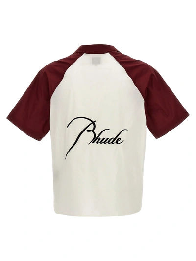 Shop Rhude Logo Embroidery Shirt Shirt, Blouse Multicolor