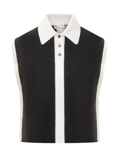 Shop Jw Anderson J.w. Anderson Contrast Polo Shirt In Black