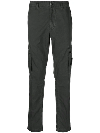 Shop Stone Island Trousers In Charcoal