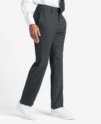 Shop Reaction Kenneth Cole Premium Stretch Twill Slim-fit Flex Waistband Dress Pant In Dk. Htr. Grey