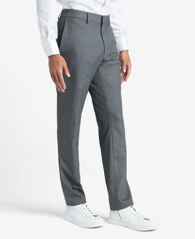 Shop Reaction Kenneth Cole Premium Stretch Twill Slim-fit Flex Waistband Dress Pant In Med. Grey