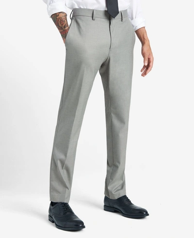 Shop Reaction Kenneth Cole Premium Stretch Twill Slim-fit Flex Waistband Dress Pant In Lt. Grey