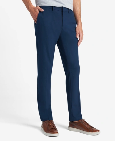 Shop Reaction Kenneth Cole Stretch Solid Skinny-fit Flex Waistband Dress Pant In Bright Blue