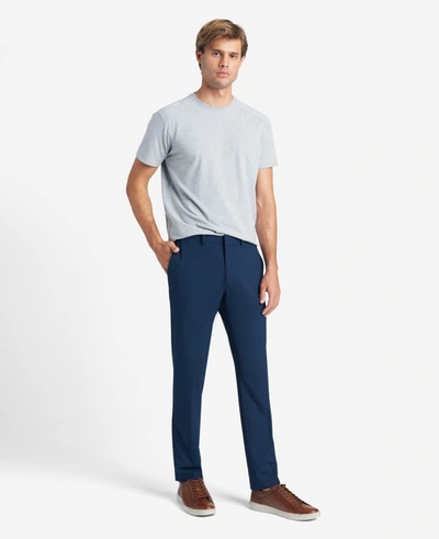 Reaction Kenneth Cole Stretch Solid Skinny Fit Flex Waistband Flat Front Dress Pant In Bright Blue