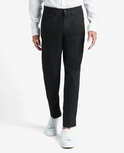 Kenneth Cole Stretch Slim Fit Flex Waistband Flat Front Chino Pant In Black