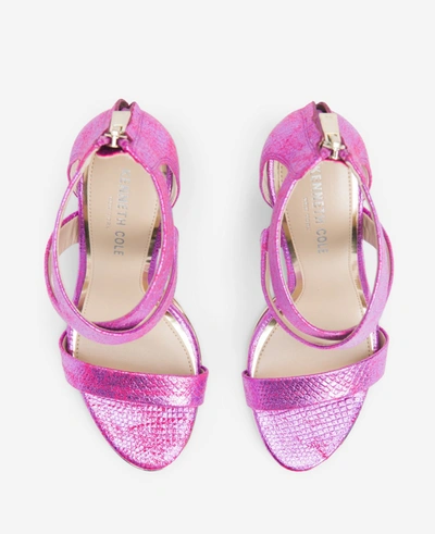 Kenneth Cole Brooke Cross Sandal Womens Suede Strappy Dress Sandals In Purple