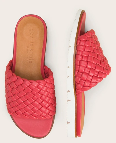 Gentle Souls Lavern Lite Braided Slide Sandal In Coral
