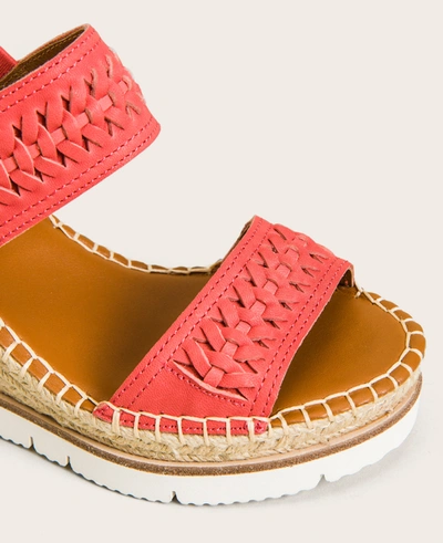 Shop Gentle Souls Elyssa Leather Two-band Braided Wedge Sandal In Coral