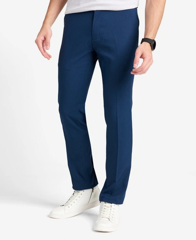 Kenneth Cole Stretch Micro Check Modern Fit Techni-cole Dress Pant In Blue