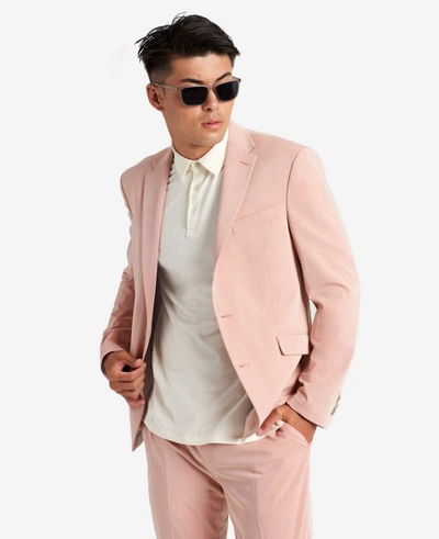 Shop Kenneth Cole Stretch Slim-fit Nested Suit In Coral