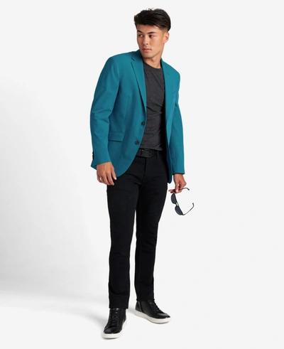 Shop Kenneth Cole Stretch Slim-fit Nested Suit In Teal