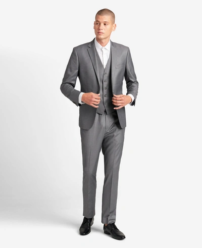 Kenneth Cole Ready Flex Slim-fit Suit Separate Vest In Light Grey