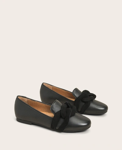 Shop Gentle Souls Eugene Leather Chain Detail Loafer Flat In Black