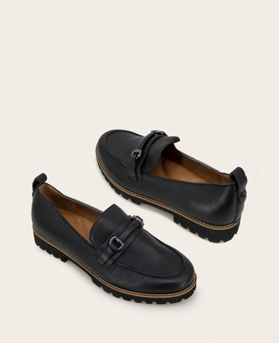 Gentle Souls Women's Eugene Lug Bit Buckle Loafer Flats In Black