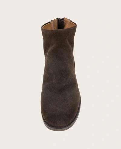 Gentle Souls Emma Suede Zip Bootie In Chocolate
