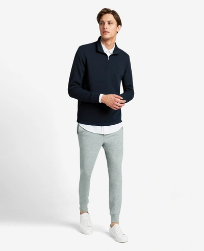 Shop Kenneth Cole Quarter-zip Knit Pullover In Navy