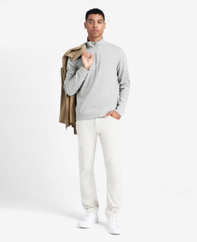 Shop Kenneth Cole Quarter-zip Knit Pullover In Grey