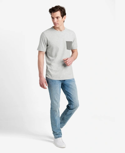 Shop Kenneth Cole Colorblock Pocket Crew Neck T-shirt In Heather,grey