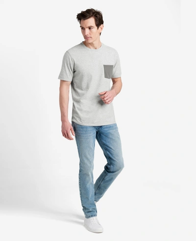 Kenneth Cole Colorblock Pocket Crew Neck T-shirt In Heather,grey