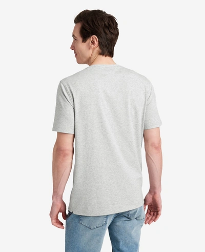 Kenneth Cole Colorblock Pocket Crew Neck T-shirt In Heather,grey