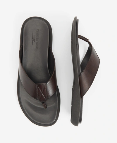 Shop Kenneth Cole Sand Leather Thong Sandal In Brown