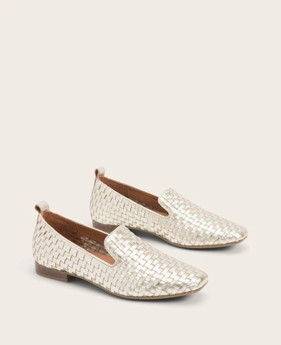 Shop Gentle Souls Morgan Woven Loafer In Soft Gold