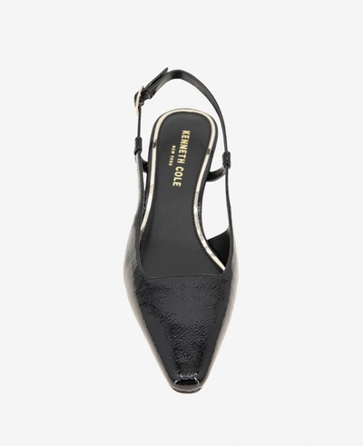 Shop Kenneth Cole Martha Slingback Heel In Black Crinkle Patent