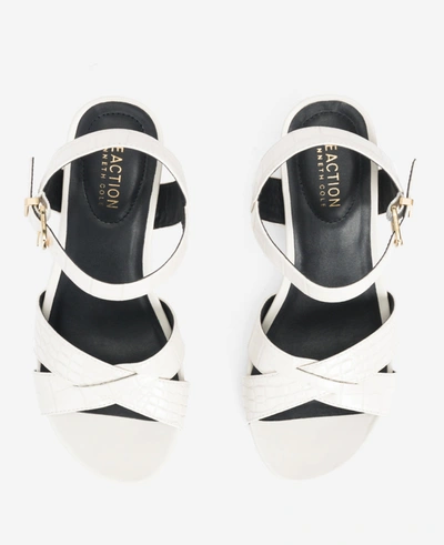 Shop Reaction Kenneth Cole Clarissa Platform Wedge Sandal In Ecru Croco