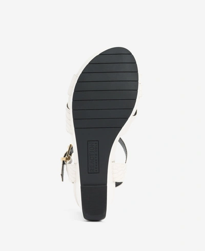 Shop Reaction Kenneth Cole Clarissa Platform Wedge Sandal In Ecru Croco