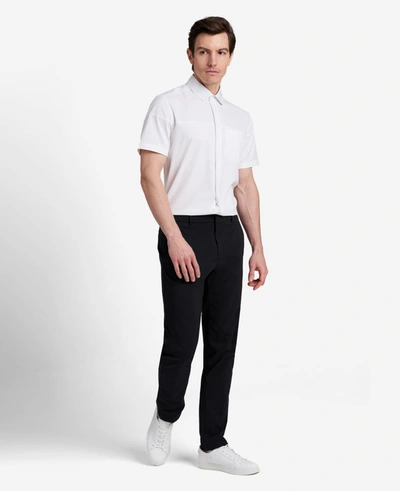 Kenneth Cole Stretch Twill Regular-fit Flex Waistband Flat-front Pant In Navy
