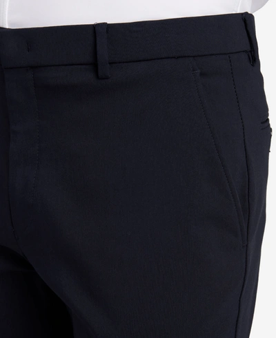 Kenneth Cole Stretch Twill Regular-fit Flex Waistband Flat-front Pant In Navy