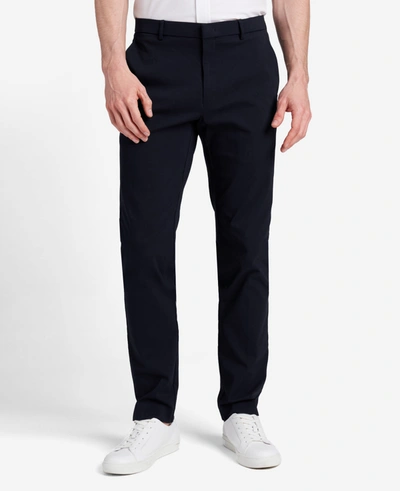 Kenneth Cole Stretch Twill Regular-fit Flex Waistband Flat-front Pant In Navy