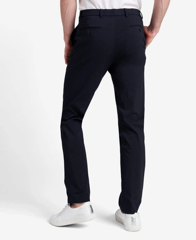 Kenneth Cole Stretch Twill Regular-fit Flex Waistband Flat-front Pant In Navy