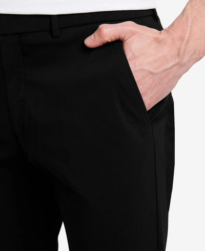Kenneth Cole Stretch Twill Regular-fit Flex Waistband Flat-front Pant In Black