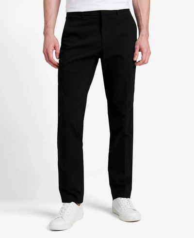 Kenneth Cole Stretch Twill Regular-fit Flex Waistband Flat-front Pant In Black
