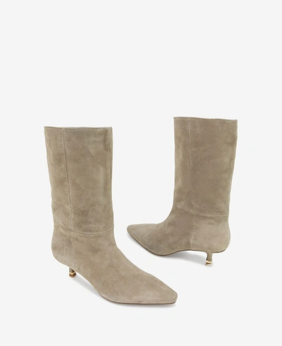 Shop Kenneth Cole Meryl Bootie In Taupe Suede