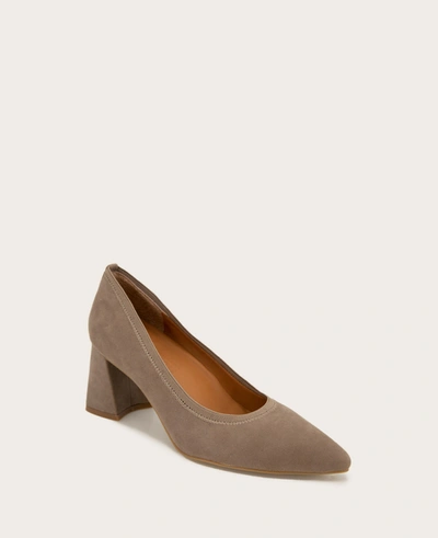 Gentle Souls Women's Dionne Block Heel Pointy Toe Pumps In Mushroom