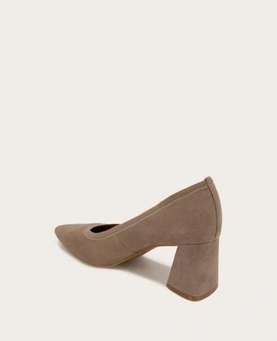 Gentle Souls Women's Dionne Block Heel Pointy Toe Pumps In Mushroom
