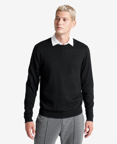 Shop Kenneth Cole Crew Neck Pullover Knit In Black