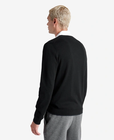 Kenneth Cole Crew Neck Pullover Knit In Black