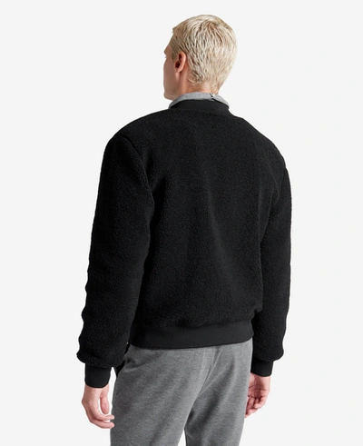Kenneth Cole Reversible Sherpa Bomber Jacket In Black