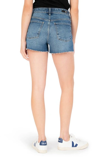 Shop Kut From The Kloth Jane High Waist Exposed Button Fly Cutoff Denim Shorts In Sprinkle