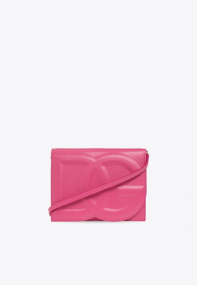 Dolce & Gabbana Dg Leather Flap Crossbody Bag In Pink