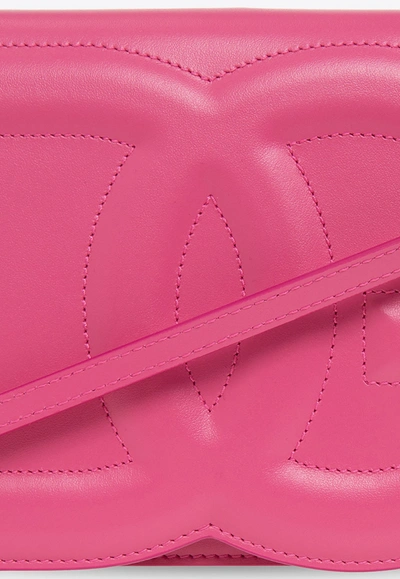Dolce & Gabbana Dg Leather Flap Crossbody Bag In Pink